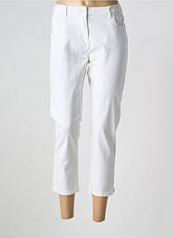 Pantalon trei sferturi țesătură poplin mărime normală alb C'EST BEAU LA VIE femme