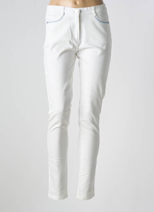 Pantalon slim alb CHRISTINE LAURE femeie