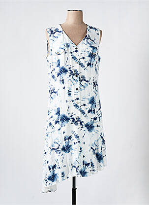 Rochie midi croială fluidă fără mâneci albastru CHRISTINE LAURE femeie