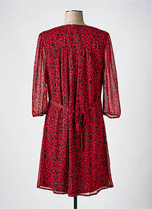 Rochie midi imprimeu floral mâneci 3/4 roșu CHRISTINE LAURE femeie
