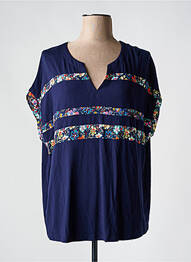 Tricou croială dreaptă mâneci scurte albastru CHRISTINE LAURE femme