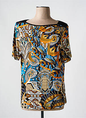 Tricou elasticitate mâneci scurte albastru CHRISTINE LAURE femeie