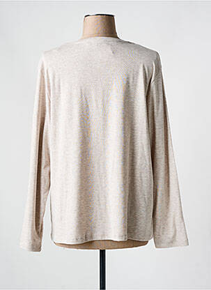 Top guler rotund mâneci lungi bej CHRISTINE LAURE femeie