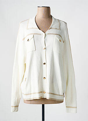 Vestă cu mâneci lungi alb CHRISTINE LAURE femeie