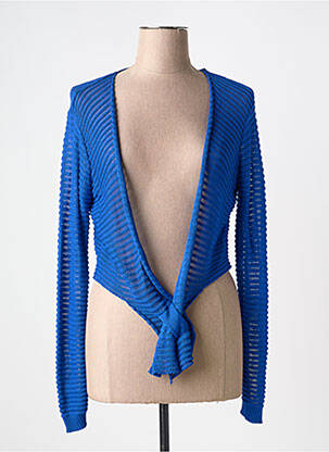 Vestă cu mâneci lungi albastru deschis COULEURS DU TEMPS femeie