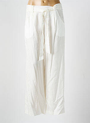 Pantalon larg alb COULEURS DU TEMPS femeie