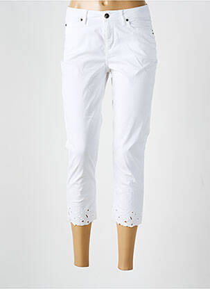 Pantalon trei sferturi elasticitate alb GUY DUBOUIS femeie