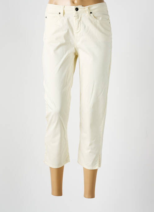 Pantalon trei sferturi țesătură poplin mărime normală galben GUY DUBOUIS femme