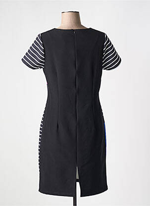 Rochie midi imprimeu fantezie mâneci scurte negru GUY DUBOUIS femeie