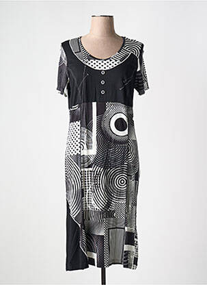 Rochie midi croială fluidă mâneci scurte negru GUY DUBOUIS femeie
