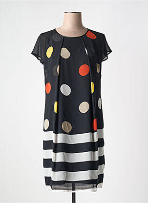 Rochie midi țesătură crep mâneci scurte negru GUY DUBOUIS femeie