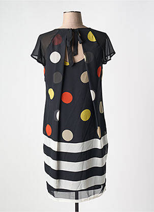Rochie midi țesătură crep mâneci scurte negru GUY DUBOUIS femeie