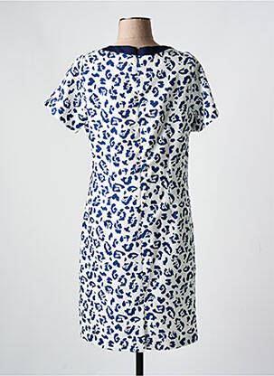 Rochie midi imprimeu fantezie mâneci scurte albastru FRANCE RIVOIRE femeie