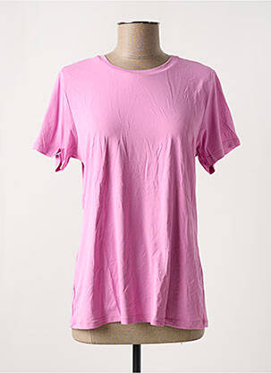 Tricou croială dreaptă mâneci scurte roz ALTO GIRO femeie