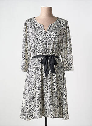 Rochie midi imprimeu fantezie mâneci lungi alb LOLA ESPELETA femeie