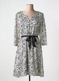 Rochie midi imprimeu fantezie mâneci lungi alb LOLA ESPELETA femme