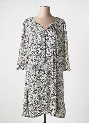 Rochie midi imprimeu fantezie mâneci lungi alb LOLA ESPELETA femeie