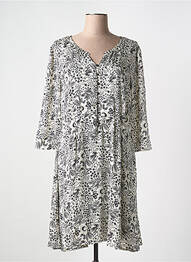 Rochie midi imprimeu fantezie mâneci lungi alb LOLA ESPELETA femme