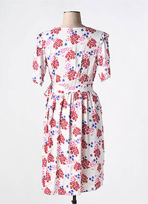 Rochie midi imprimeu floral mâneci scurte alb LOLA ESPELETA femeie