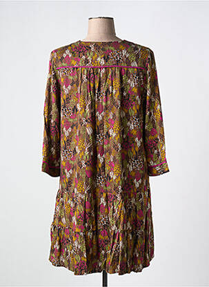 Rochie scurtă mâneci 3/4 mâneci 3/4 maro LOLA ESPELETA femeie