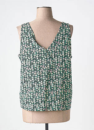 Top țesătură crep fără mâneci verde ICHI femeie