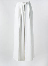 Pantalon evazat închidere cu fermoar sub clapetă cu nasturi alb PRONOVIAS femme