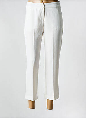 Pantalon 7/8 închidere cu fermoar sub clapetă cu cârlig alb EDAS femeie
