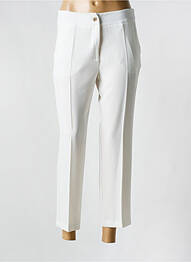 Pantalon 7/8 închidere cu fermoar sub clapetă cu nasturi alb EDAS femme