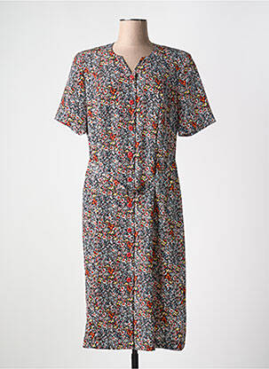 Rochie midi imprimeu floral mâneci scurte albastru GUY DUBOUIS femeie