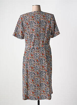 Rochie midi imprimeu floral mâneci scurte albastru GUY DUBOUIS femeie