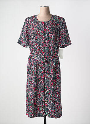Rochie midi imprimeu floral mâneci scurte albastru FRANCE RIVOIRE femeie