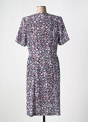 Rochie midi imprimeu floral mâneci scurte albastru FRANCE RIVOIRE femeie
