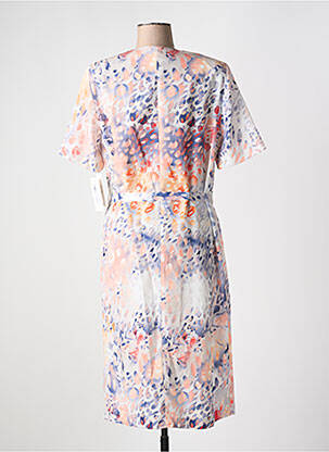Rochie midi imprimeu fantezie mâneci scurte portocalie FRANCE RIVOIRE femeie