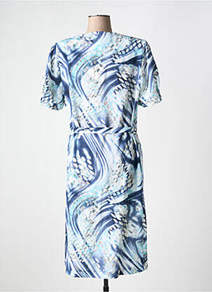 Rochie midi imprimeu fantezie mâneci scurte albastru FRANCE RIVOIRE femeie