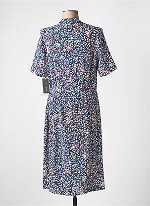 Rochie midi imprimeu floral mâneci scurte albastru GUY DUBOUIS femeie