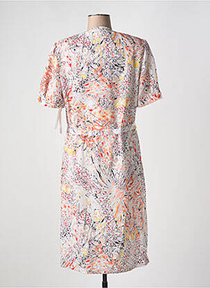 Rochie midi imprimeu floral mâneci scurte portocalie FRANCE RIVOIRE femeie