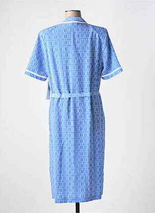 Rochie midi țesătură crep mâneci scurte albastru FRANCE RIVOIRE femeie