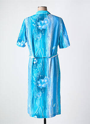 Rochie midi imprimeu fantezie mâneci scurte albastru LISA CHESNAY femeie