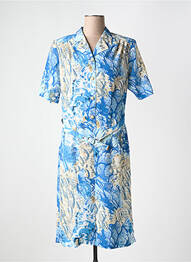 Rochie midi imprimeu fantezie mâneci scurte bej GUY DUBOUIS femme