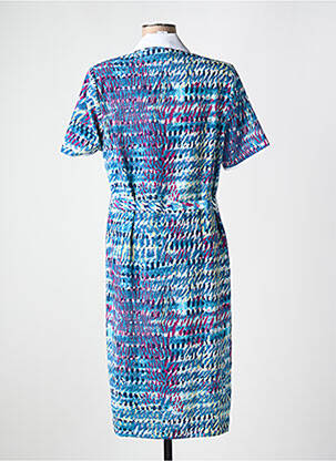 Rochie midi imprimeu fantezie mâneci scurte albastru FRANCE RIVOIRE femeie