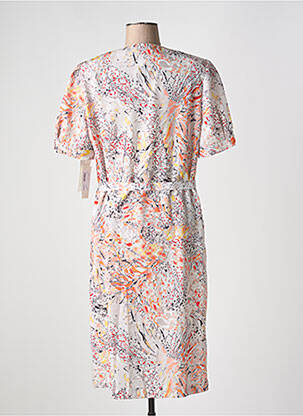 Rochie midi imprimeu floral mâneci scurte portocalie FRANCE RIVOIRE femeie