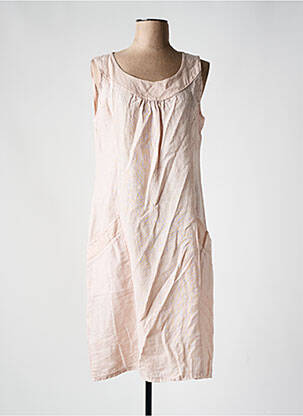 Rochie midi roz COULEURS DU TEMPS femeie