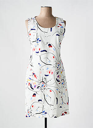 Rochie midi imprimeu fantezie fără mâneci alb MERI & ESCA femeie