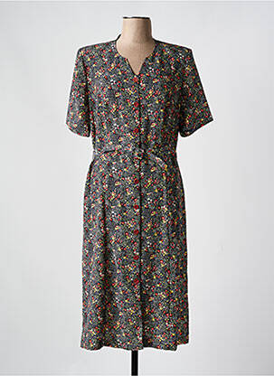 Rochie midi imprimeu floral mâneci scurte albastru FRANCE RIVOIRE femeie