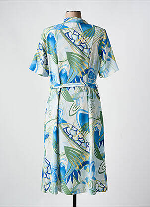 Rochie midi imprimeu floral mâneci scurte albastru GUY DUBOUIS femeie