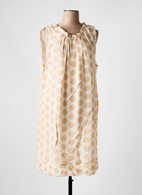 Rochie midi bej COULEURS DU TEMPS femeie