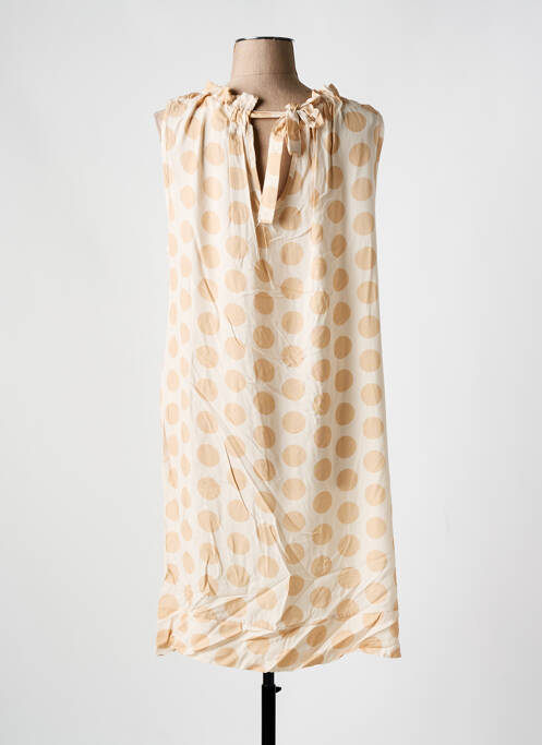 Rochie midi bej COULEURS DU TEMPS femeie