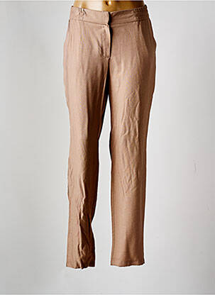 Pantalon drept țesătură poplin mărime normală maro MERI & ESCA femeie