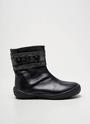 Botine/ghete material neted vârf rotund negru BOPY fată