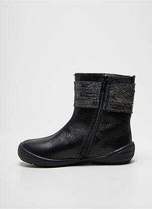 Botine/ghete material neted vârf rotund negru BOPY fată